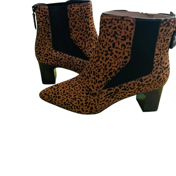 Cole Haan Etta Leopard Print Calf Hair Ankle Booties 7 - Picture 3 of 11